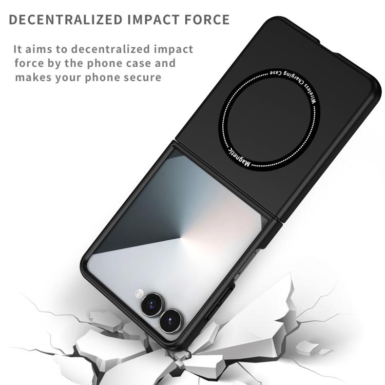 Funda protectora con anillo para Samsung Galaxy Z Flip7 5G (negra)