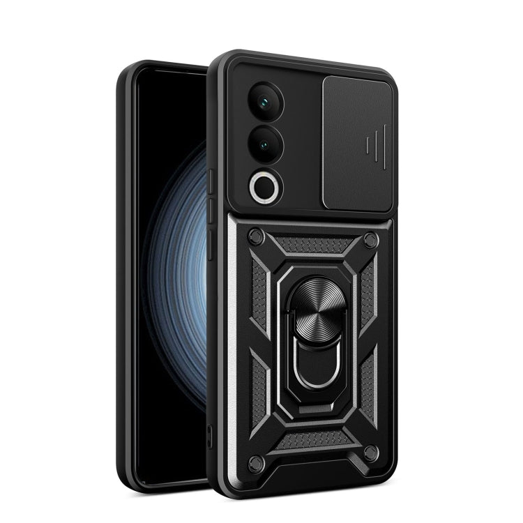 Funda híbrida TPU PC OnePlus Nord CE4 5G con cubierta deslizante cámara (Negra)
