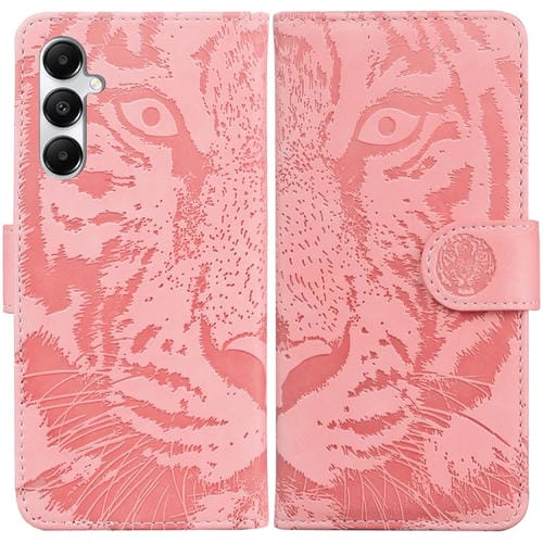 Funda para Teléfono Samsung Galaxy A05S Cuero con Tapa Patrón Relieve Tigre (Rosa)