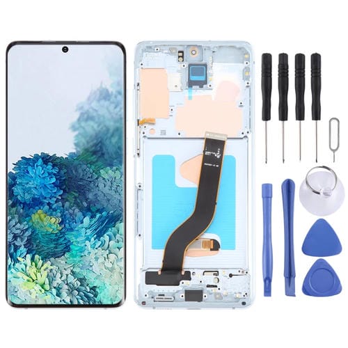 OLED LCD Screen Samsung Galaxy S20+ 4G/5G SM-G985/986 6.67'' with Frame (Blue)