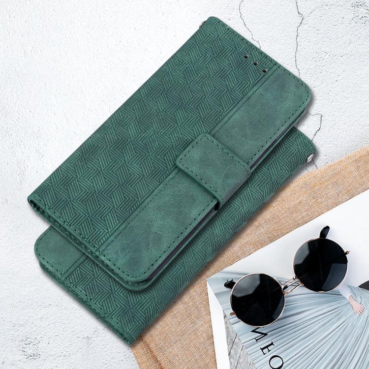Funda de cuero con relieve geométrico para Tecno Spark 30 Pro (verde)