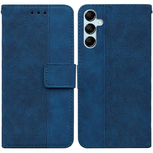 Funda para Samsung Galaxy A15 Cuero Relieve Geométrico (Azul)