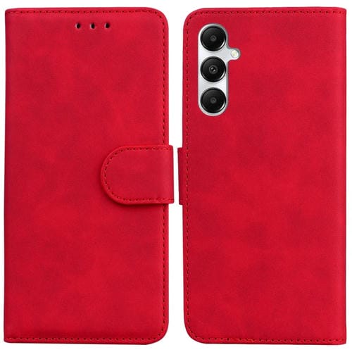 Funda de Cuero para Samsung Galaxy A05S Skin Feel Pure Color con Tapa (Rojo)
