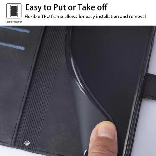 Funda de cuero con relieve 3D para Infinix GT 30 Pro (negra)