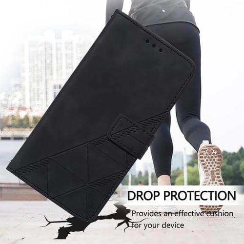 Funda de cuero con relieve 3D para Infinix GT 30 Pro (negra)