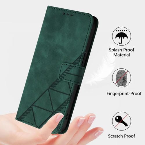 Funda de cuero con relieve 3D para Infinix GT 30 Pro (Verde oscuro)