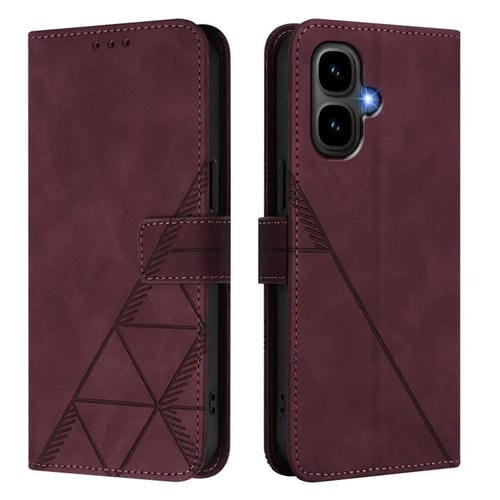 Funda de cuero con relieve 3D para Infinix Smart 10 4G (rojo vino)