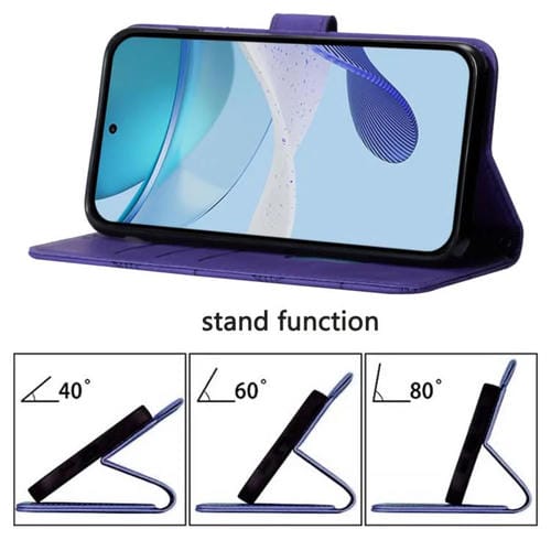 Funda de cuero con tapa y relieve 3D para Tecno Camon 40 Premier (morado)