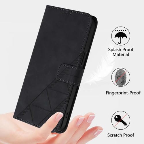 Funda de cuero con relieve 3D para Tecno Pop 10 (negra)