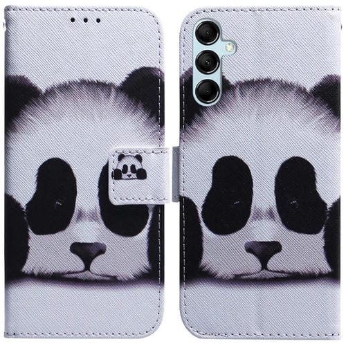 Funda de Cuero para Samsung Galaxy A15 con Tapa y Dibujo Coloreado (Panda)