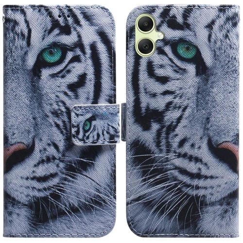 Funda de Cuero para Samsung Galaxy A05 con Tapa y Dibujo Coloreado (Tigre)