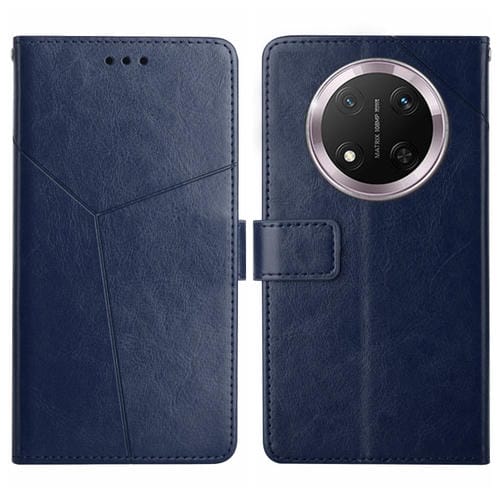 Funda de Cuero con Tapa y Patrón en Forma de y para Honor X9C (Azul)