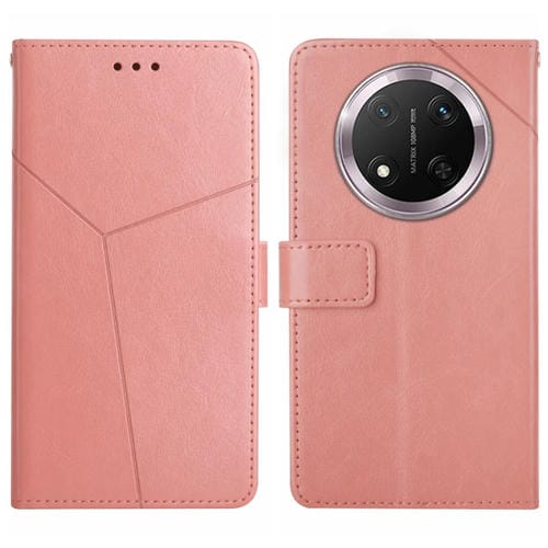 Funda de Cuero con Tapa y Patrón en Forma de y para Honor X9C (Rosa)