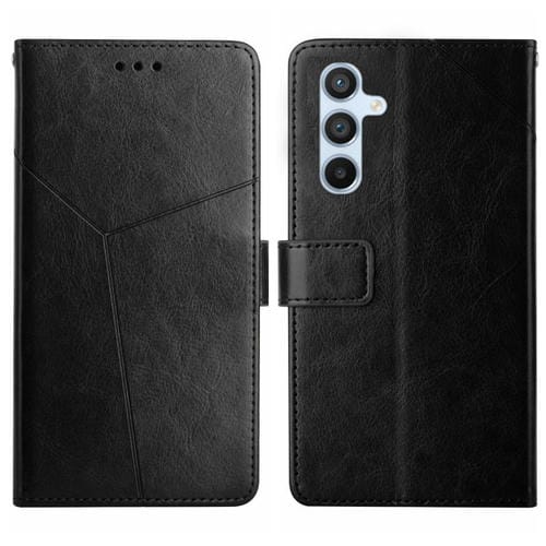 Funda de Teléfono Samsung Galaxy M15 5G Cuero con Tapa y Patrón (Negro)