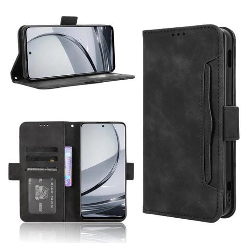 Funda de Piel Textura Becerro para ZTE Nubia Focus Pro 5G con Ranuras para Tarjetas (Negra)