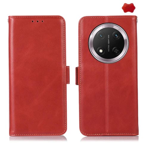 Funda para Teléfono Honor X9C 5G Global con Capa Superior Piel de Vaca Crazy Horse (Rojo)