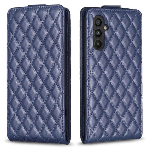 Funda para Samsung Galaxy A24 4G Diamond Lattice Cuero con Tapa Vertical (Azul)