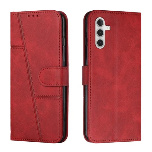 Funda para Teléfono Samsung Galaxy A55 Cuero con Hebilla y Textura de Becerro (Rojo)