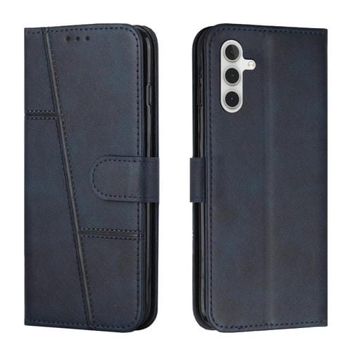 Funda de piel con hebilla y textura de becerro para Samsung Galaxy A17/A26 5G (azul)