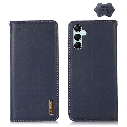 Funda para Samsung Galaxy M34 5G Khazneh Nappa Top Layer Cuero de Vaca (Azul)