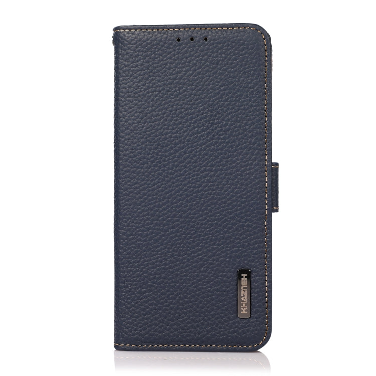 Funda para Teléfono Khazneh de Cuero Genuino con Rfid e Imán Lateral para OnePlus 13 (Azul)
