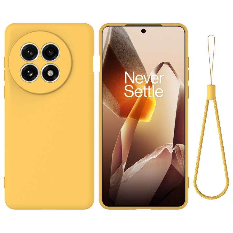 Funda Silicona Líquida a Prueba de Golpes para OnePlus 13R / Ace 5 / 5 Pro (Amarilla)