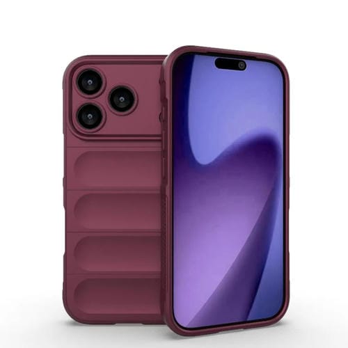 Funda de TPU + franela Magic Shield para iPhone 17 Pro (rojo vino)