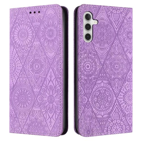 Funda de TelĂ©fono Samsung Galaxy A05S Cuero AdsorciĂłn Relieve Ătnico (PĂșrpura)
