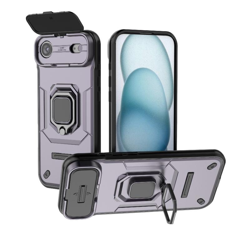 Funda deslizante Camshield de TPU + PC a prueba de golpes con soporte para iPhone 17 Air (morado)