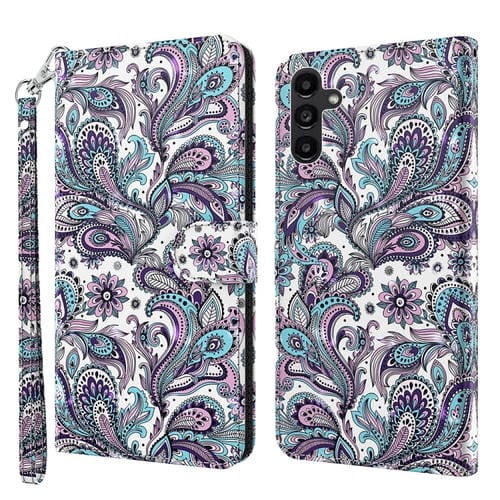 Funda de Cuero para Samsung Galaxy A15 con Tapa y PatrĂłn de Pintura 3D (Remolino)