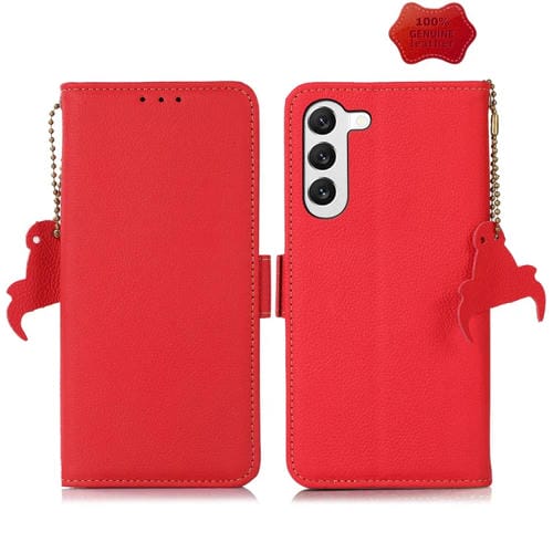 Funda para Teléfono Samsung Galaxy A35 5G Cuero Genuino Tj Lado Magnético (Rojo)