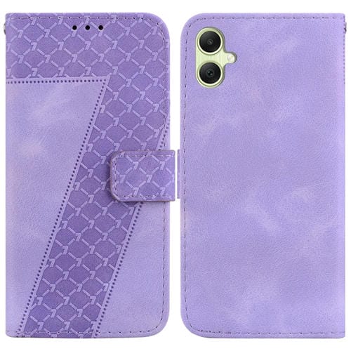 Funda para Teléfono Samsung Galaxy A05 Cuero En Relieve Forma de 7 (Púrpura)
