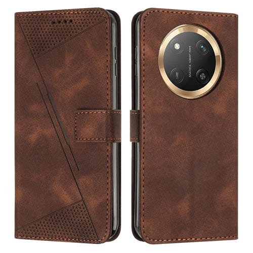 Funda de Cuero Triangular para Honor X9C Dream con Cordón (Marrón)