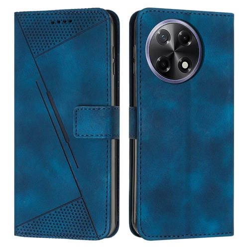 Funda de Cuero Triangular con Cordón para Tecno Camon 30S Dream (Azul)