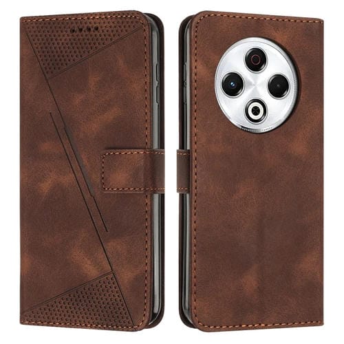 Funda de Cuero Triangular para Teléfono Tecno Spark 30 4G Dream con Cordón (Marrón)