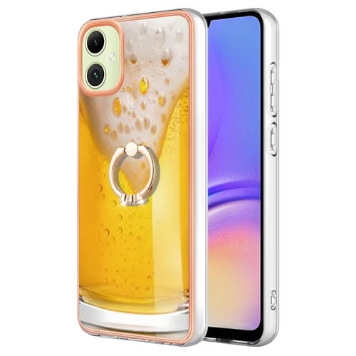 Estuche para Teléfono Samsung Galaxy A05 Imd Doble Cara con Galvanoplastia y Soporte para Anillo (Cerveza de Barril)