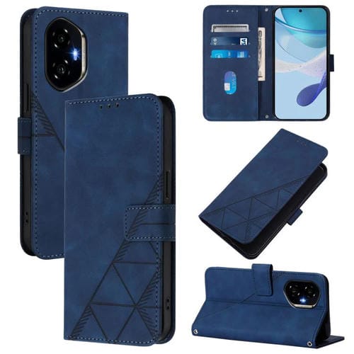 Funda de Cuero con Relieve 3D para Teléfono Honor 300 (Azul)