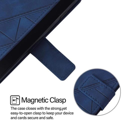 Funda de cuero con relieve 3D para Honor X6c 4G (azul)