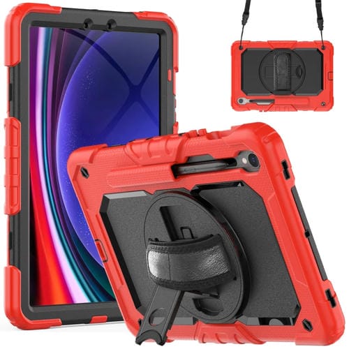 Funda para Tablet Samsung Galaxy Tab S9/S9 FE Silicona y PC (Rojo y Negro)