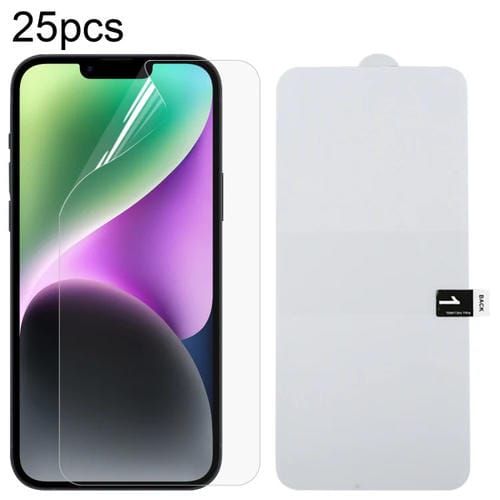 Protector de Pantalla + Película Hidrogel + iPhone 15 + Completa + A Prueba de Explosiones (25 Piezas) - MOVILSTORE