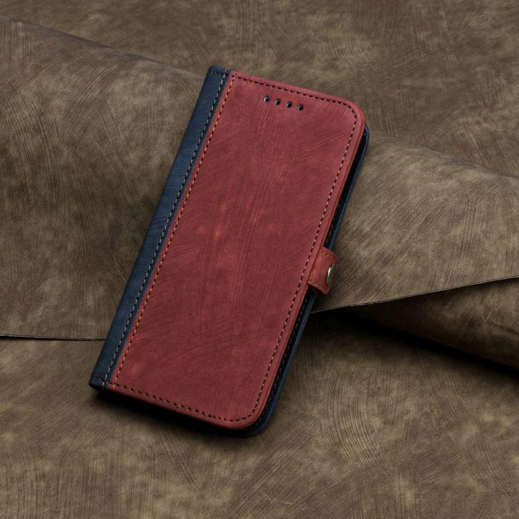 Funda de Cuero con Correa de Mano y Hebilla Lateral Doble para Huawei Enjoy 50/Nova Y70 (Rojo)