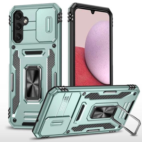 Funda para Teléfono Samsung Galaxy A15 Armor PC + TPU Camera Shield (Verde Alpino)