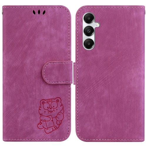 Funda para Teléfono Samsung Galaxy A05S Cuero con Relieve Little Tiger (Rojo Rosa)