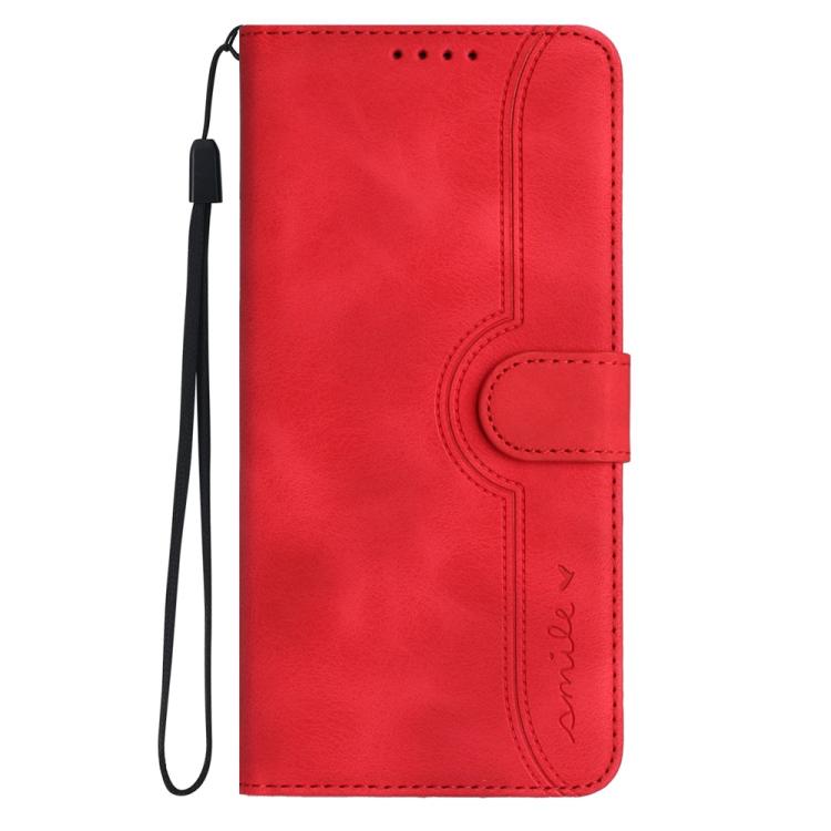 Funda de Cuero con Diseño de Corazón para Huawei Nova 12 Pro y Nova 12 Ultra (Rojo)