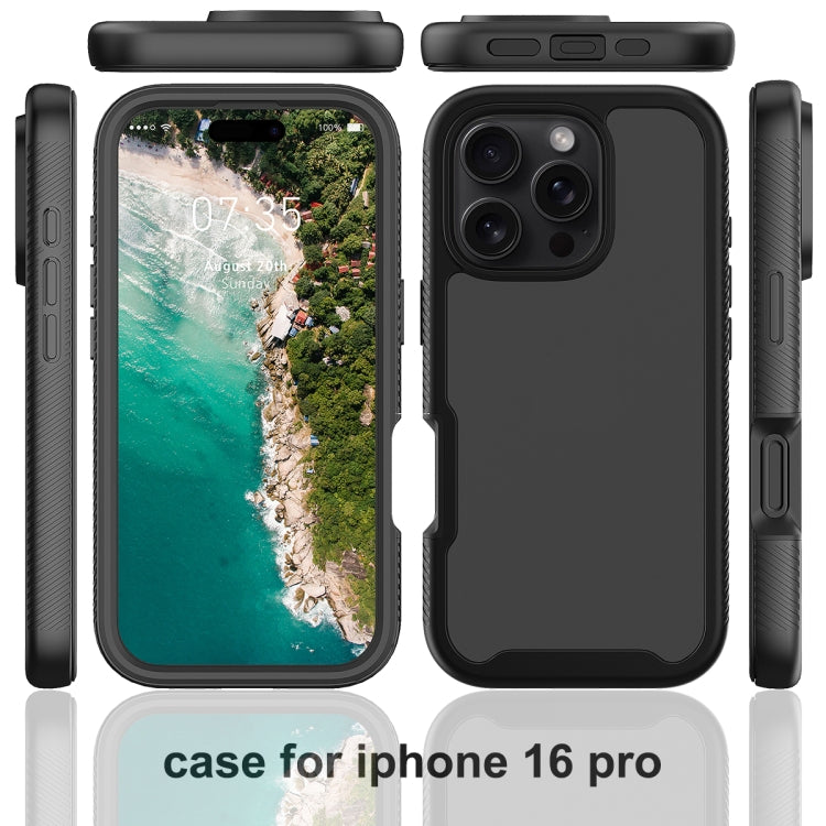 Funda para iPhone 16 Pro Starry Sky PC + TPU con Película Pet (Azul Real)