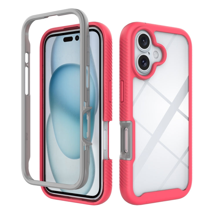 Funda para iPhone 16 TPU Transparente a Prueba de Golpes Diseño Cielo Estrellado (Rosa)