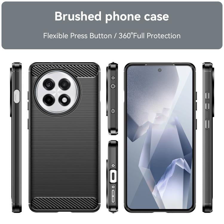 Funda de Teléfono TPU OnePlus 13R Textura Cepillada Fibra de Carbono (Negra)