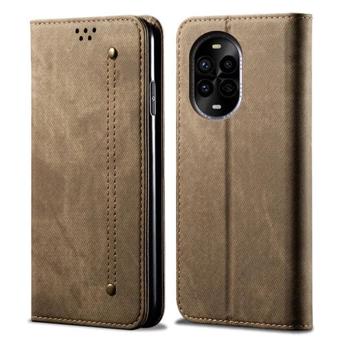Funda de Cuero con Textura Vaquera para Huawei Nova 13 Pro 5G (Caqui)