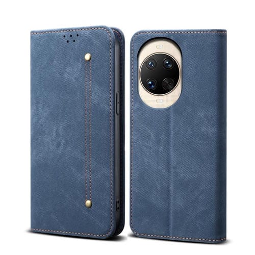 Funda de cuero con textura vaquera para Huawei Nova 14 Pro (azul)