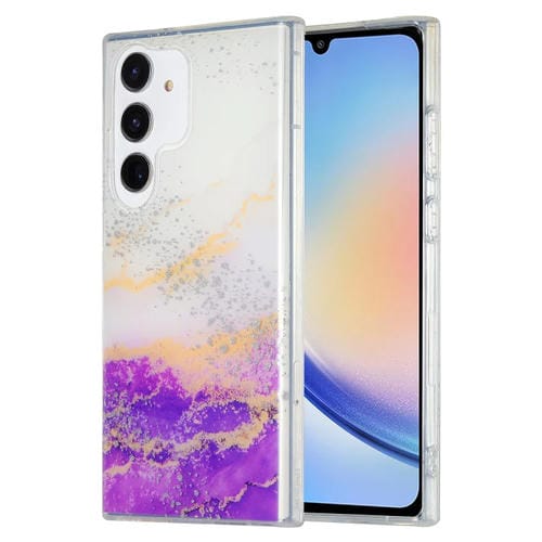 Estuche para Teléfono Samsung Galaxy A34 5G Imd Mårmol Doble Cara (Blanco Morado)